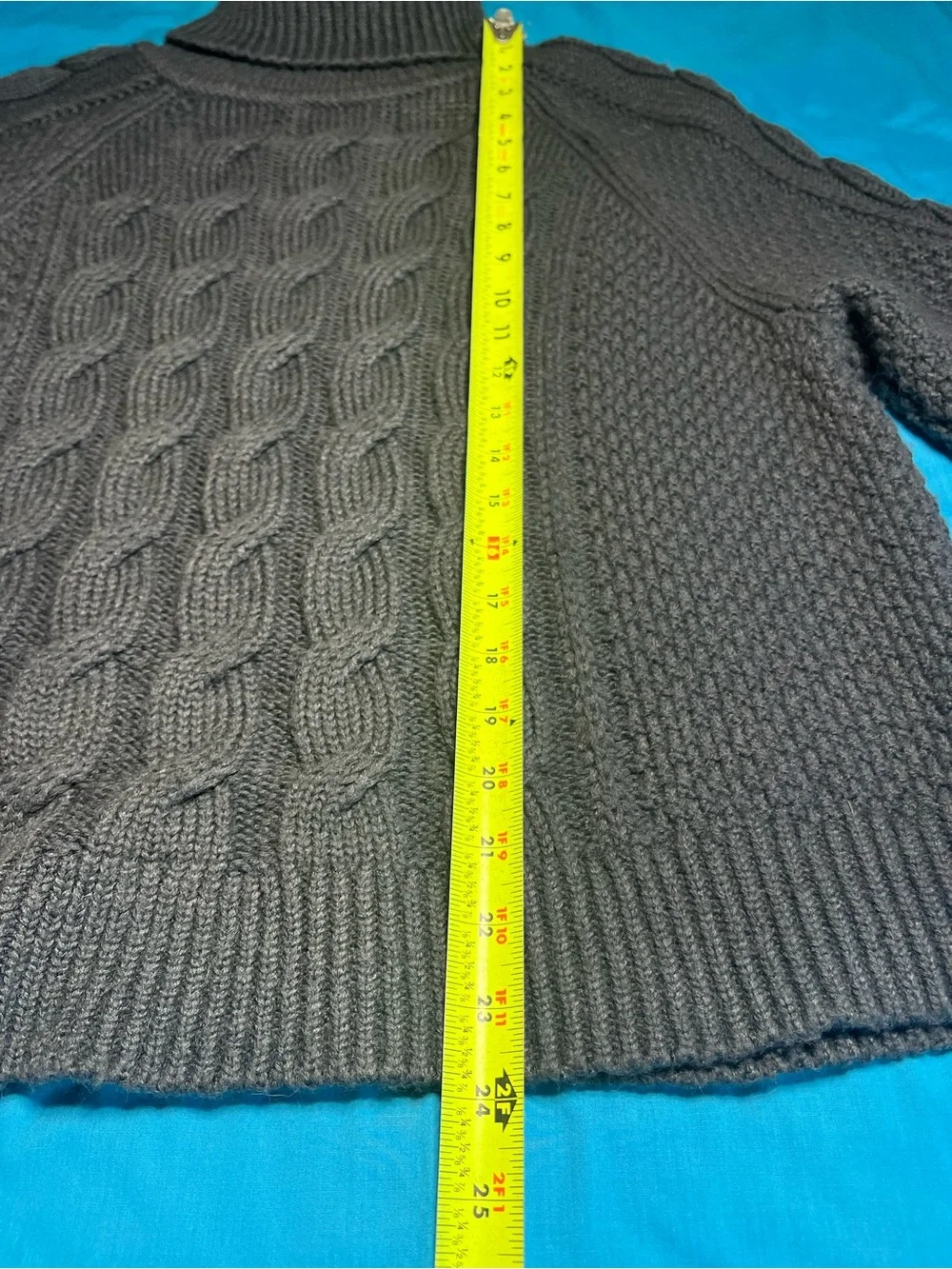 Gap Cable Knit Turtleneck Sweater Gray Wool Alpaca Fisherman Cozy Preppy S